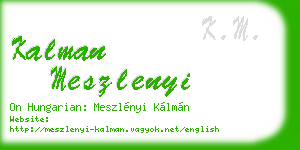 kalman meszlenyi business card